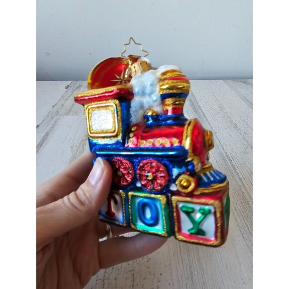 Radko choo choo cheer train locomotive toy caboose new Xmas tree ornament - Picture 2 of 14